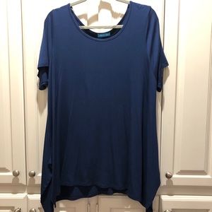 Kenzie & Rae Dark Blue Short Sleeved Tunic - 1X